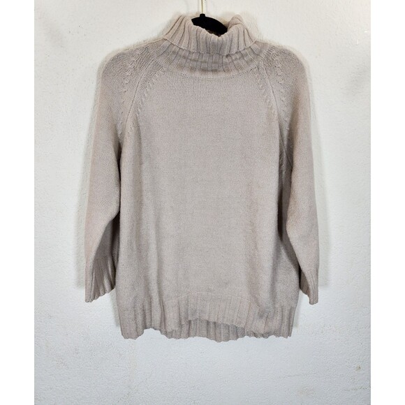 Around 101 Sweater Women's Medium Beige Turtleneck Knit Pullover K-Fashion - Picture 2 of 6